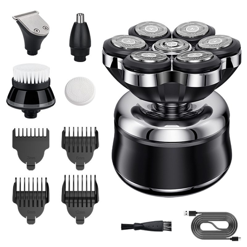 New Magnetic Electric Shaver for Men, 7-Blade Head Set, Home Use