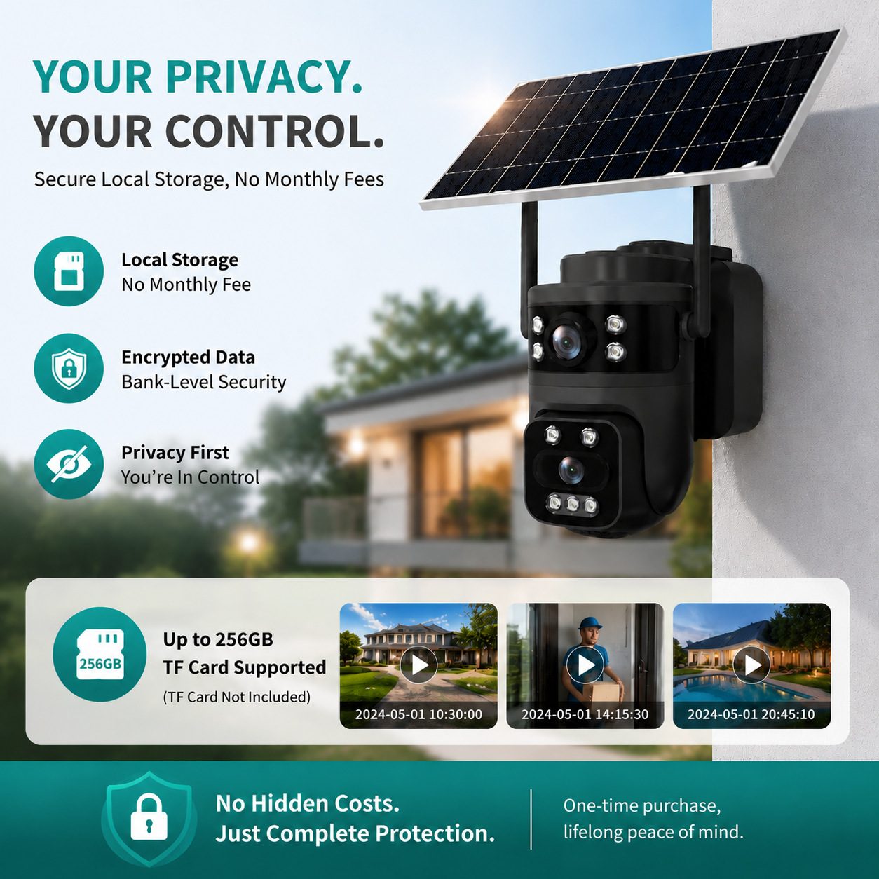 Solar 4G Wireless PTZ Outdoor Night Vision Waterproof Security Camera with Remote Monitoring