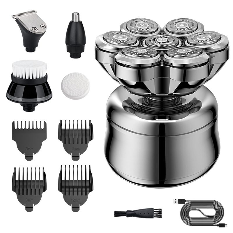 New Magnetic Electric Shaver for Men, 7-Blade Head Set, Home Use