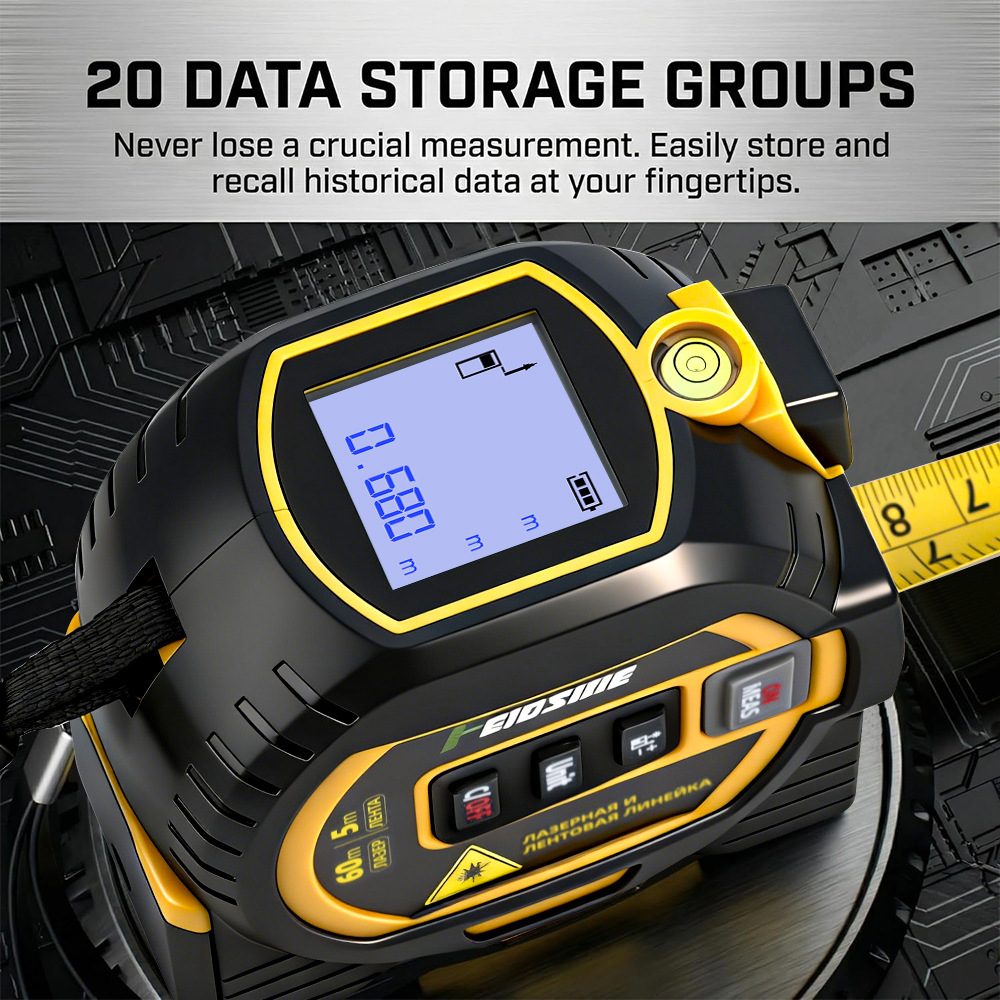 4-in-1 Electronic Laser Tape Measure, High Precision Infrared Distance Meter