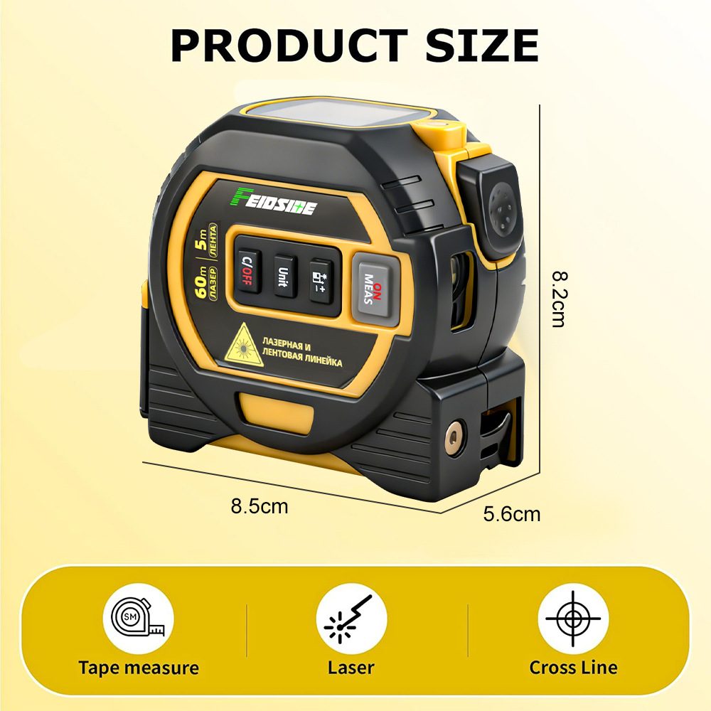 4-in-1 Electronic Laser Tape Measure, High Precision Infrared Distance Meter