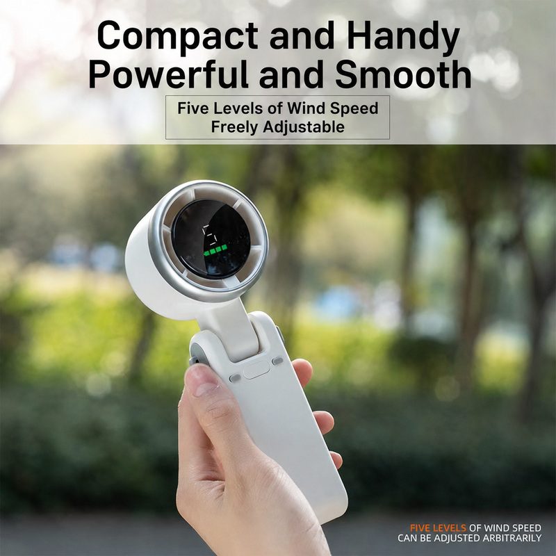 N607 High-Speed Handheld Mini Fan USB Portable Foldable Neck Fan Turbo Short Battery Life