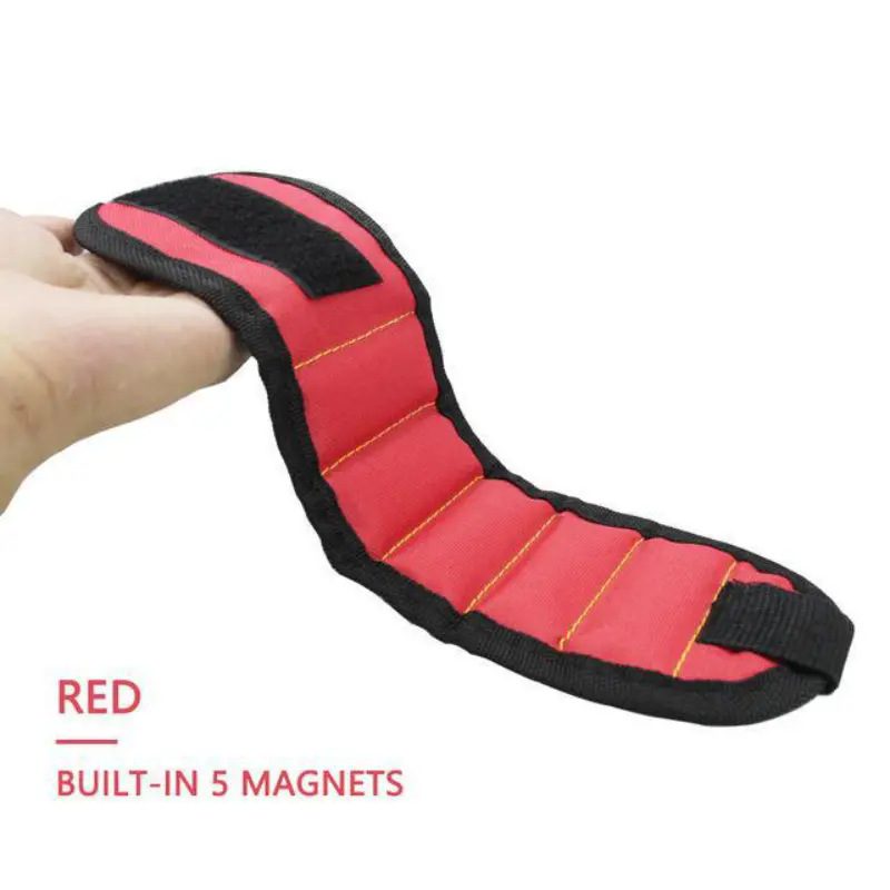 Magnetic Wristband with Adhesive Velcro for Hardware Tools, Screwdrivers, and Screws
