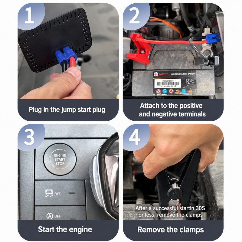 Car Air Pump Portable Electric Inflator Jump Starter Power Bank All-in-One