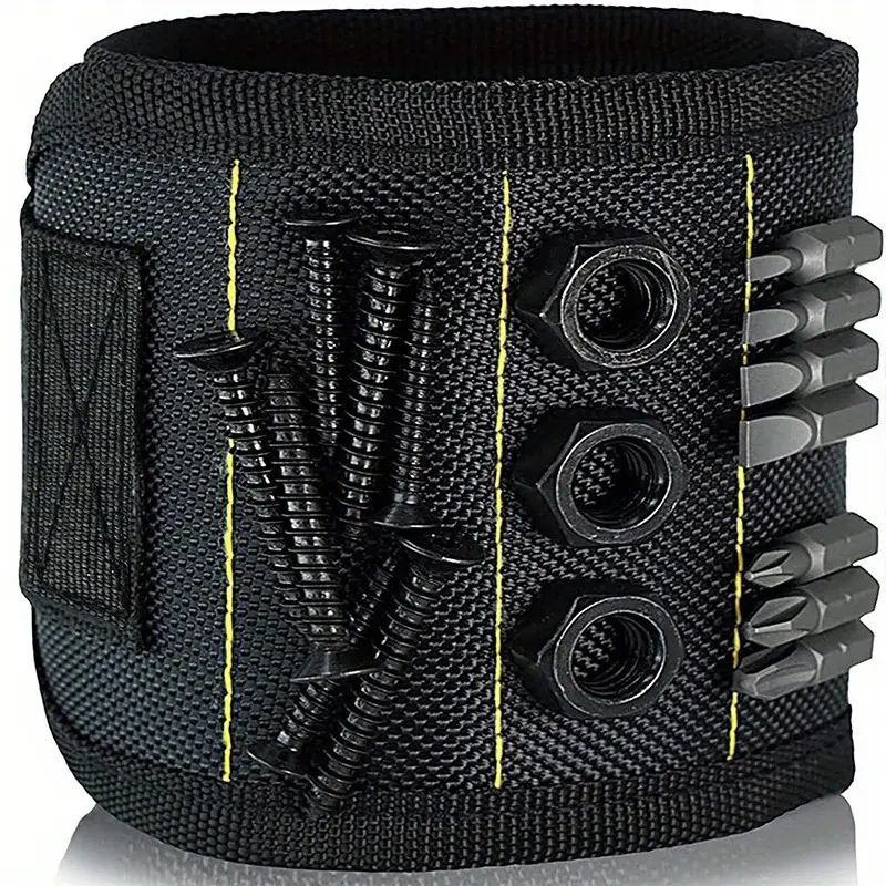 Magnetic Wristband with Adhesive Velcro for Hardware Tools, Screwdrivers, and Screws