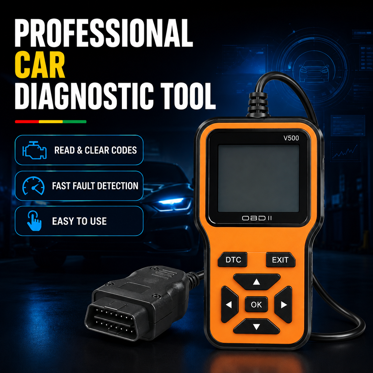 Car OBD2 Diagnostic Scanner v500 Code Reader Scan Tool