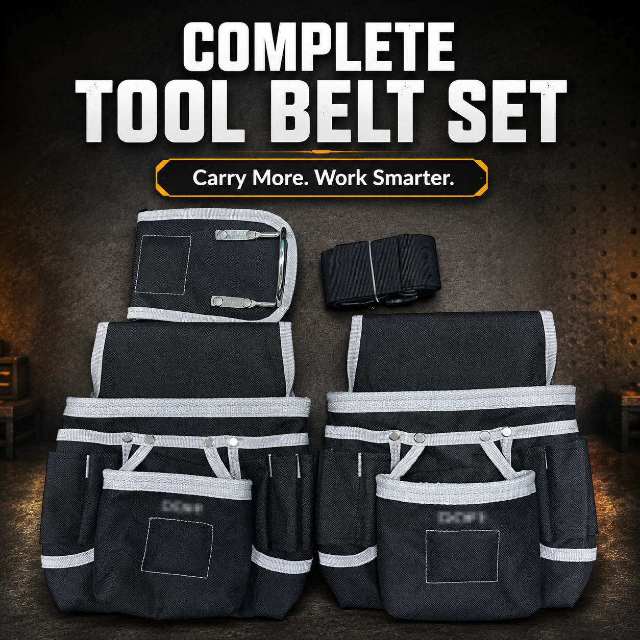 Thickened Canvas Multi-Function Tool Storage Electrician Waist Bag with 3 Magnets