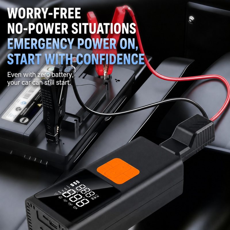 Car Air Pump Portable Electric Inflator Jump Starter Power Bank All-in-One