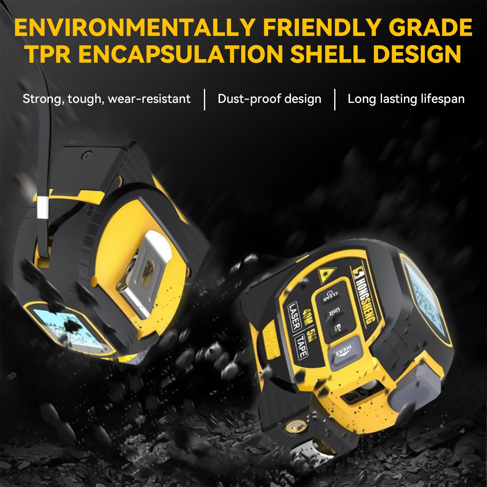 4-in-1 Electronic Laser Tape Measure, High Precision Infrared Distance Meter