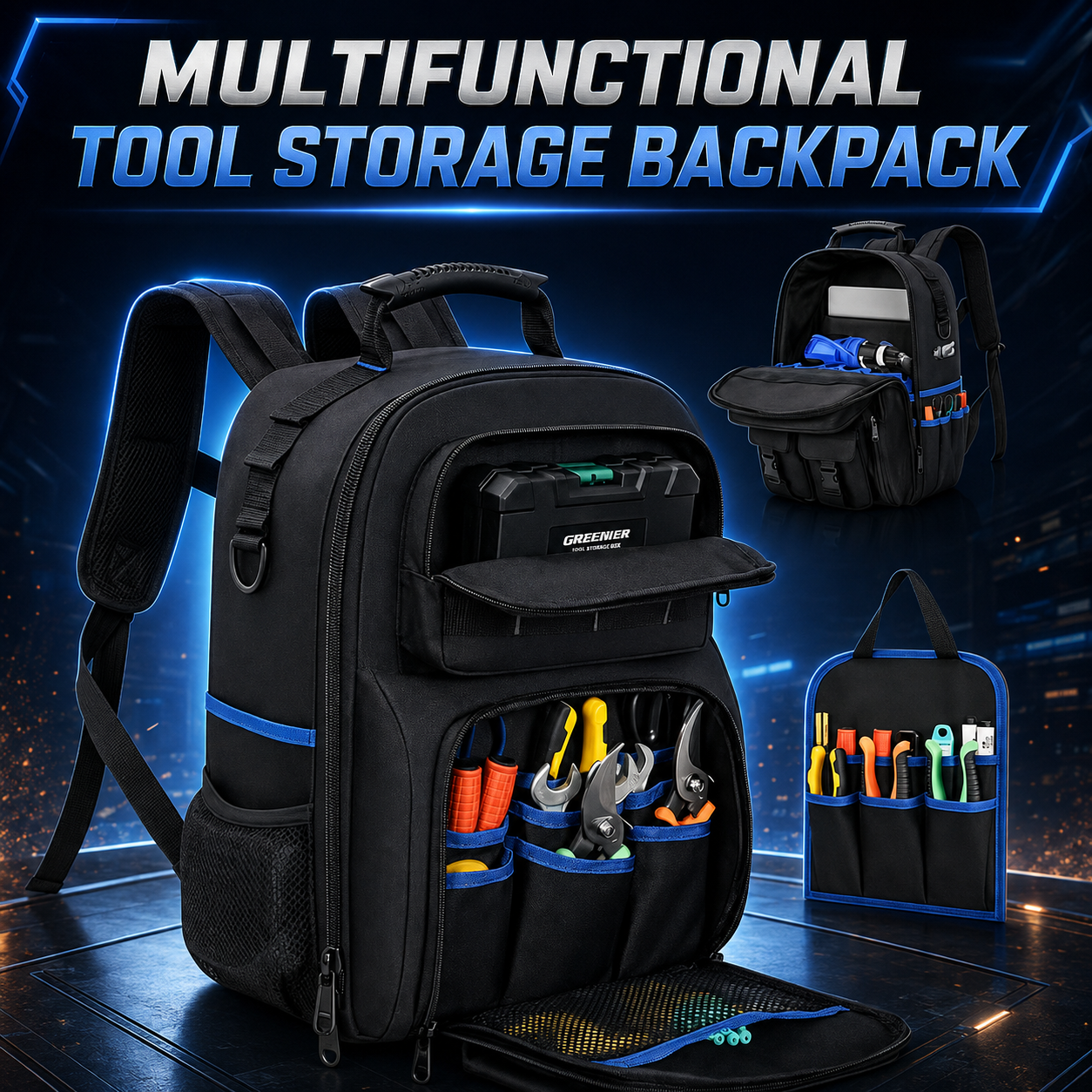 Tool Storage Backpack, Hardware Accessories Organizer, Outdoor Portable Backpack