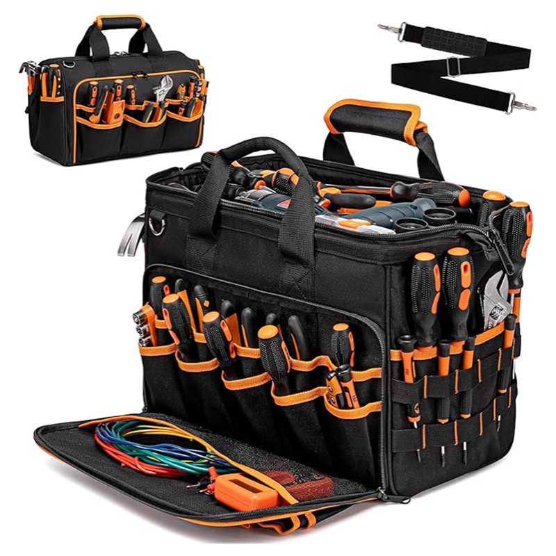 17-Inch Heavy-Duty Tool Bag, Thickened Wear-Resistant Oxford Cloth, Portable Carry Storage Tool Bag