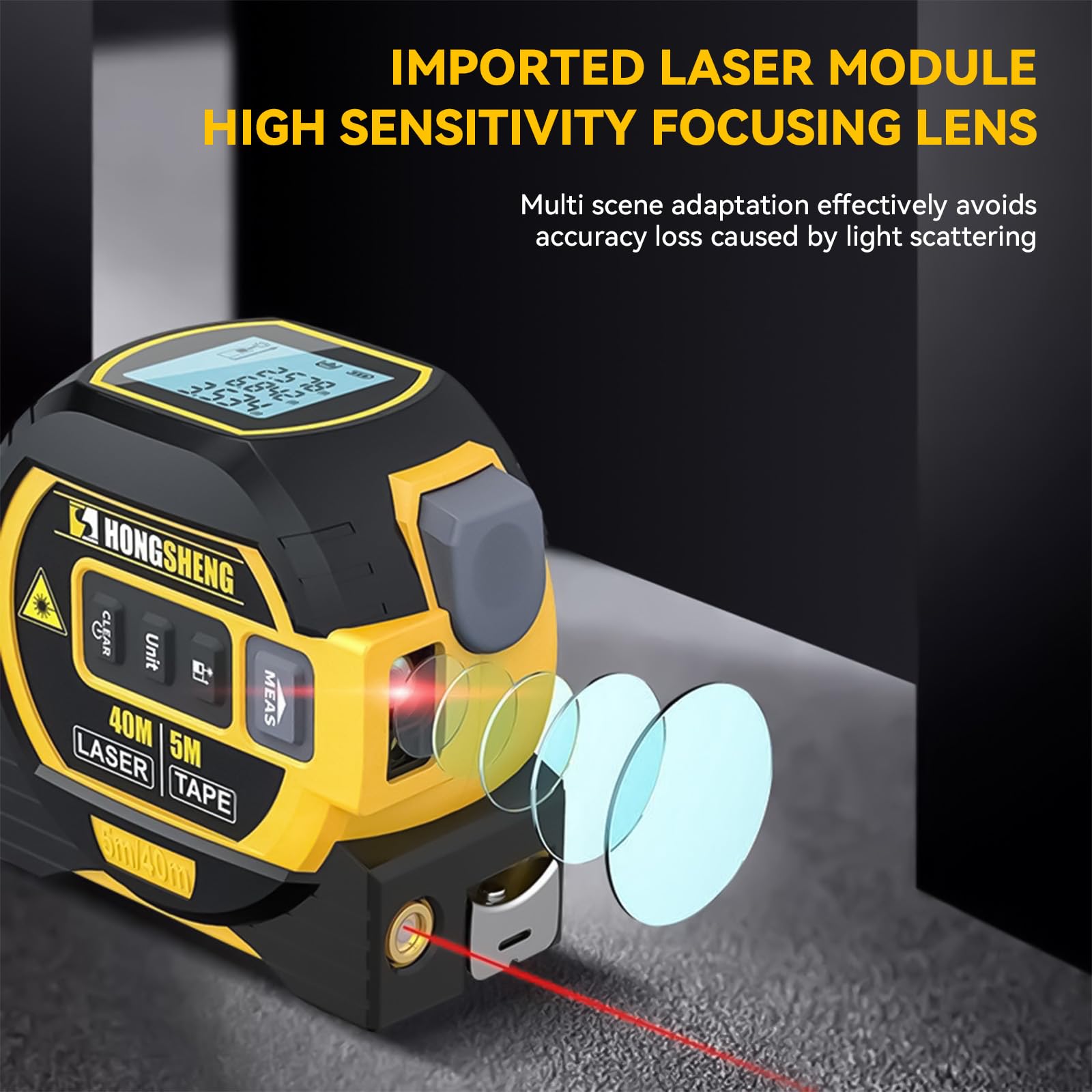 4-in-1 Electronic Laser Tape Measure, High Precision Infrared Distance Meter